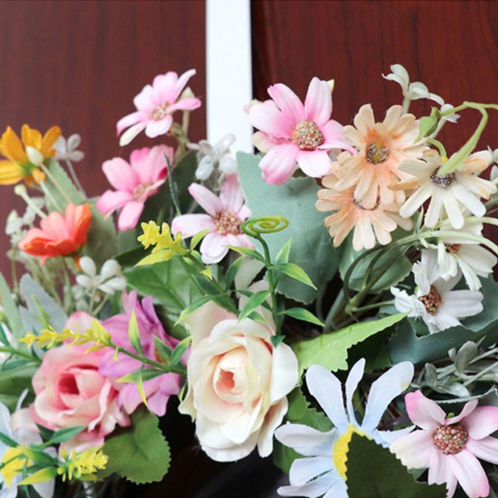 Spring Artificial Daisy Wreath Fake Flower Flowers Door Hanging Party Favors