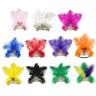 Ostrich Headdress Halloween Headwear Fascinator Decorative Headbands Unique for Women Party Costume