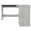 VidaXL Bureau d'angle en forme de L Gris Béton Bois d'ingénierie 800751