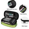 Pencil Case Large Capacity Durable 300D Polyester Secure Zipper with Mesh Pocket Removable Divider and Pen Slots for Students