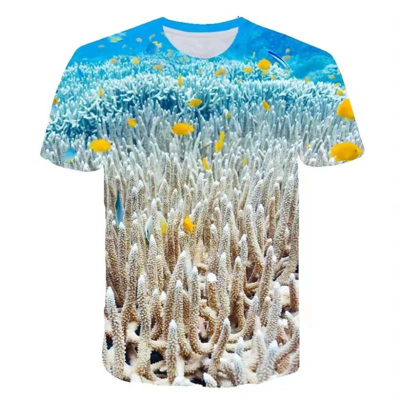 Summer Dolphin Fish 3D Print T-Shirts Men Women Short Sleeve Vacation T Shirt Oversized Harajuku Tees Top Clothing