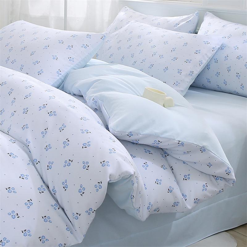 New Spring Duvet Cover Class A Double Yarn Printed Knitted Cotton 3-4 Piece Quilt Bed Sheet Pillowcase Small Fresh Bedding