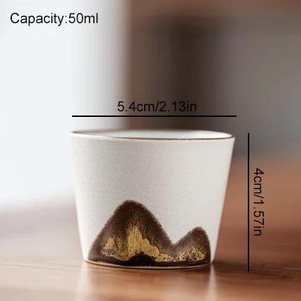 50ml/55ml Hand drawn mountain shape teacup Retro Ceramic Tea cup Kung Fu Tea Set Coffee Cup Small Water Cup Porcelain Teaware