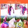 Realistic Movable Horse Saddle Model Set With Detachable Farm Stable Toys For Kids