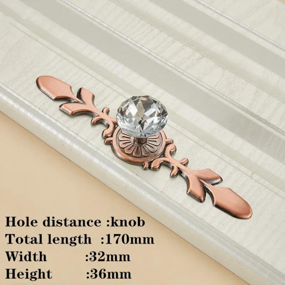 Single Hole Crystal Handles Zinc Alloy Drawer Knobs Luxury Cabinet Knobs  Home