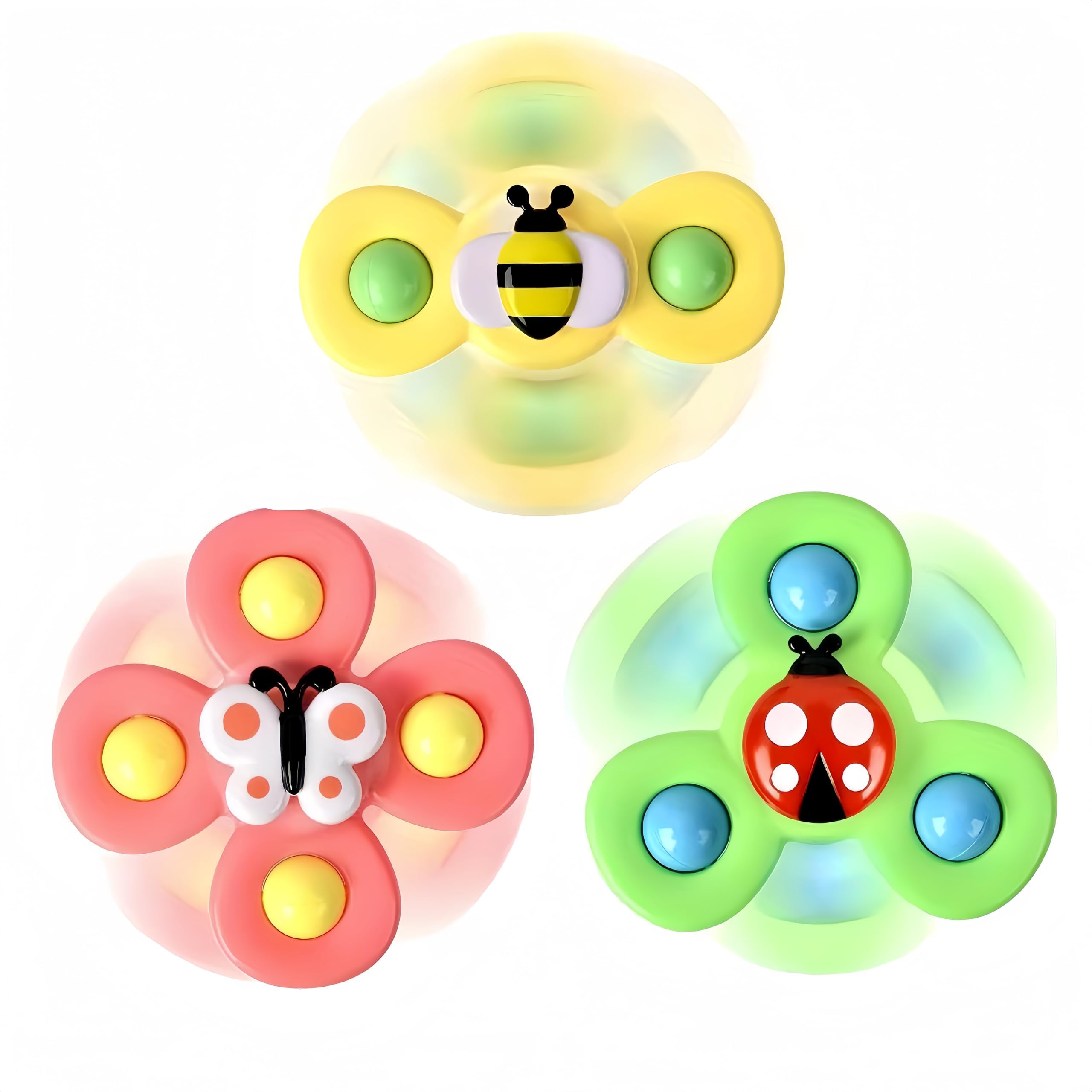 

Іграшка-спинер для дітей, Іграшка для купання котів із присоскою (Метелик, Сонечко, Бджола)