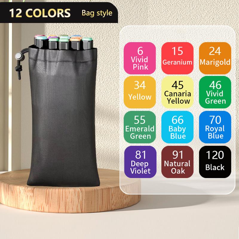 

12/24/30/36/40/48/60/80/100/120/168Pcs Art Marker Set Brush Pens For Students Dual Tip Oil-Based Markers For Art Students