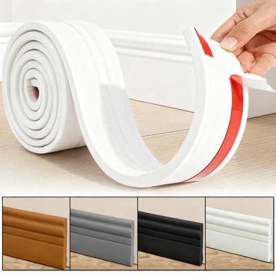 1pc Soft Skirting Board Self-Adhesive Wall Sticker Kindergarten Wall Corner Floor Line Renovation Ugly Decoration Strip