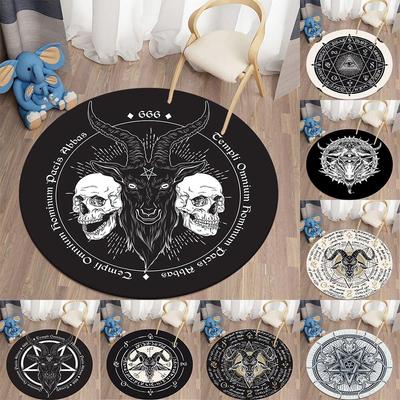 Satan Pattern Round Rug For Living Room Carpets Bedroom Mat Kitchen Rug Doormat Non-slip Children Rug