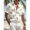 Men's Hawaiian Casual Fashion Shirt, Fashionable 3D Printed Coconut Beach Style Pattern Button Up Short Sleeve Shirt