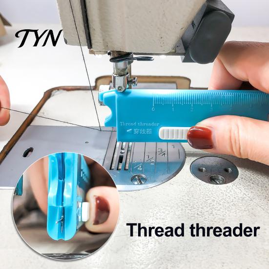 Easy Threading Tool 1/2Pcs 4-In-1 Sewing Threader with Seam Remover, Magnifier & Scale Scale, Multi-Function Magnetic Device for Industrial