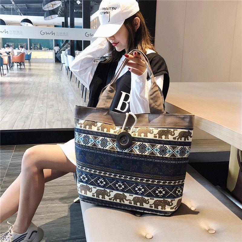 Ethnic Style Women's Large Capacity Canvas Tote Bag