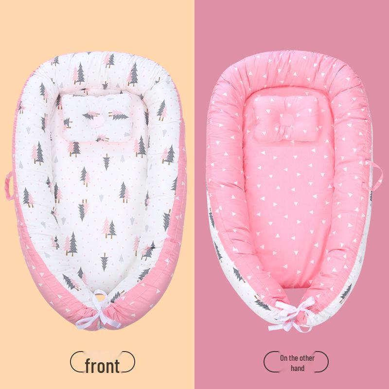 Tragbares Baby-Nestbett mit abnehmbaren waschbaren Stoßstangenpolstern - Faltbares und beruhigendes Design