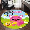 Custom Name Pinkfong Wonderstar Printed Round Rug Carpet Chair Rug Area Rug Entryway Doormats,for Office Chair Living Room Bedroom Kitchen Room.