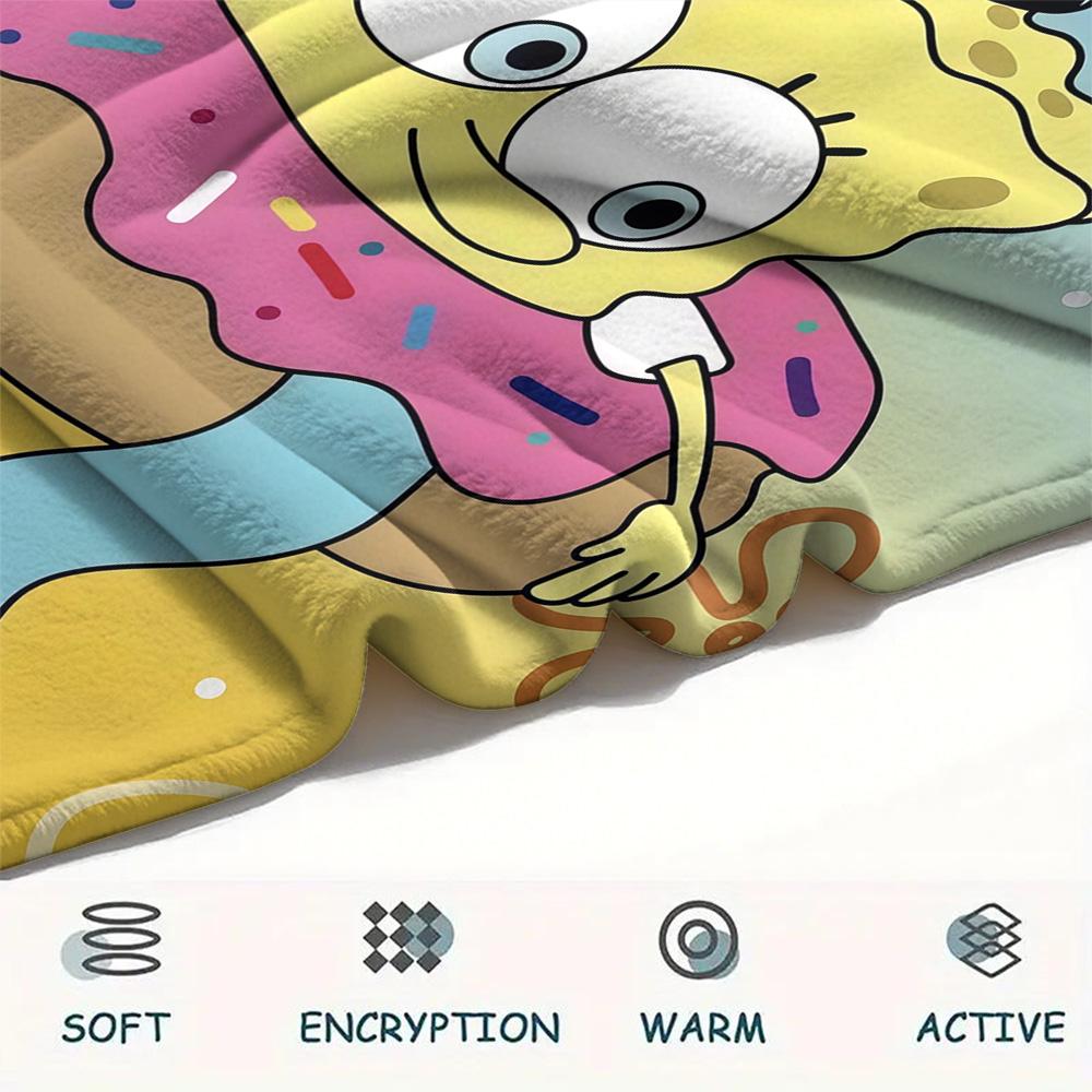 SpongeBob SquarePants3 Flannel Blanket, High Quality Comfortable for All Seasons, Home Decor, Warmth and Comfort