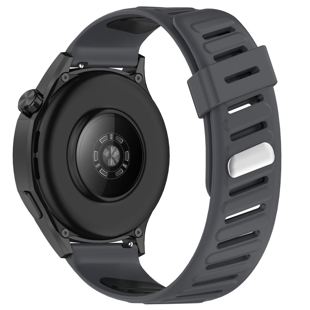 For Huawei Watch GT 5 46mm Silicone Watch Band 22mm Twill Dual Color Wrist Strap