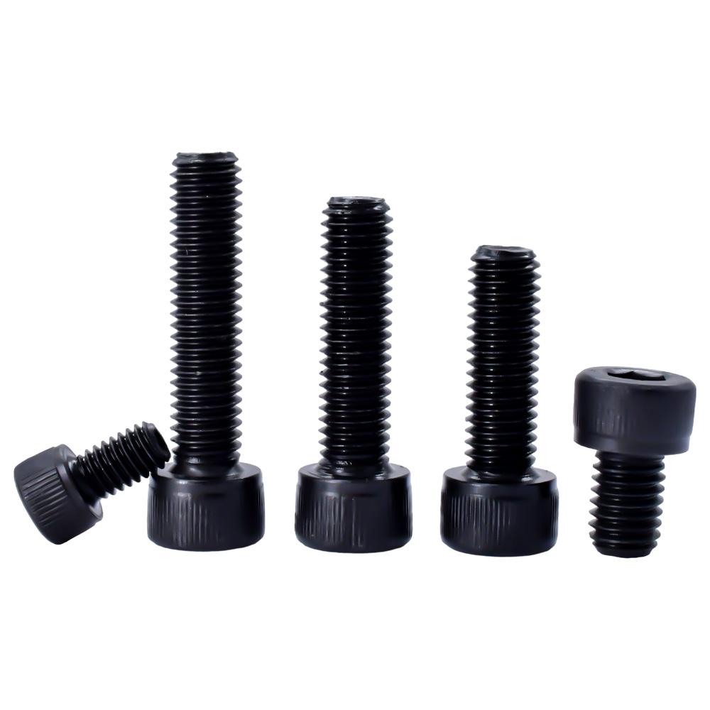 20-100pcs DIN912 Black Hex Socket Head Caps Bolt Screw M1.4 M1.6 M2 M2.5 M3 Grade12.9 Carbon Steel Allen Hexagonal Head Screws
