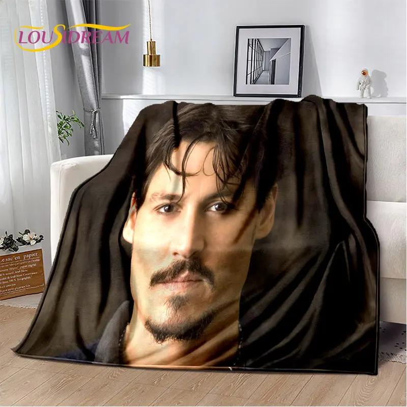 3D-Druck Johnny Depp Serie Weiche Plüschdecke, Flanelldecke Überwurfdecke für Wohnzimmer Schlafzimmer Bett Sofa Picknickabdeckung