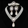 Flower Multilayer Jewelry Set Shining Women's Necklace Pearl Necklace Earring Set  Women