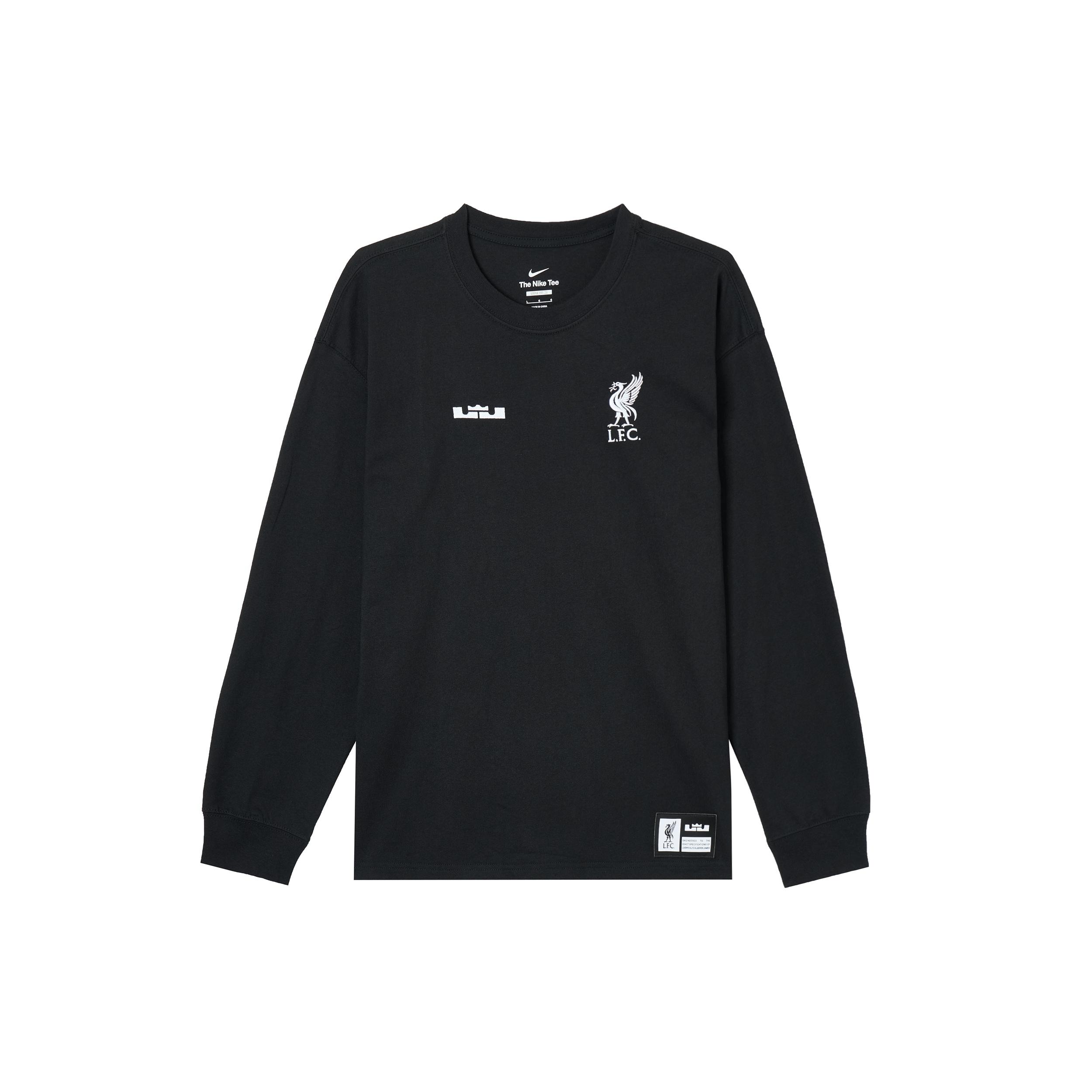 Nike x LeBron James x Liverpool FC Max90 Long Sleeve Tee  Black  Men s FD4025-010 S