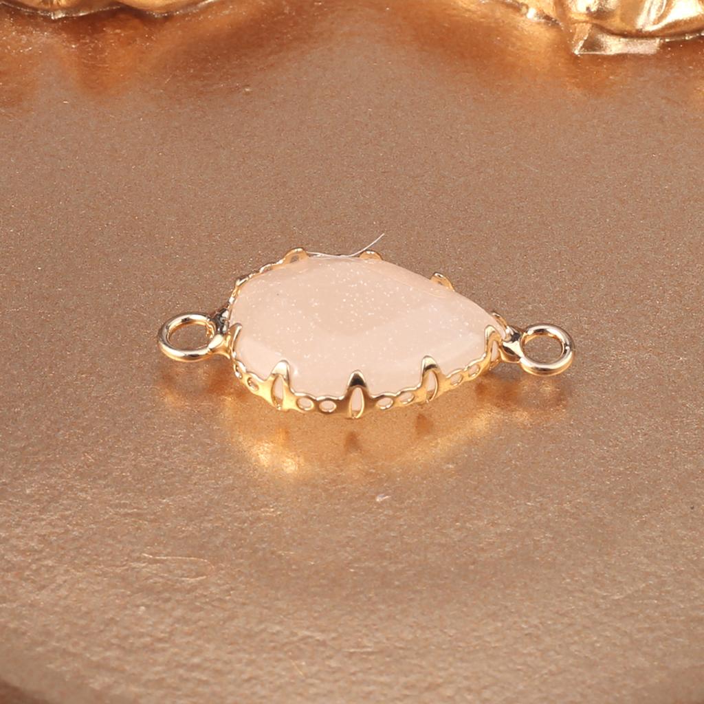 2Pcs Natural Stone Connector Drop-Shaped Faceted Connector Charms For Jewelry Making DIY Necklace Bracelet Accessory
