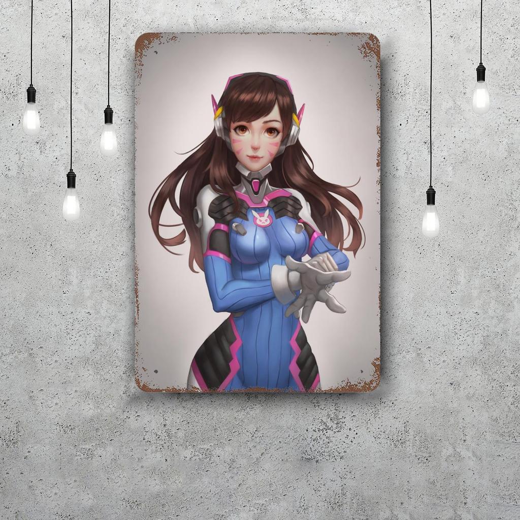 dva overwatch Funny Bar Metal Sign Retro Plaque Vintage Sign Alcohol Drinker Pub Club Man Cave Kitchen Wall Decoration