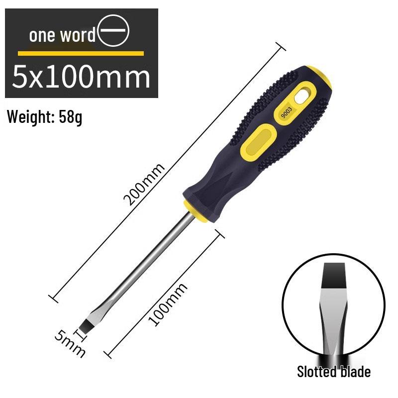 High Strength Phillips & Slotted Screwdriver Set with Non-Slip Magnetic Handle, Chrome Vanadium, High Hardness