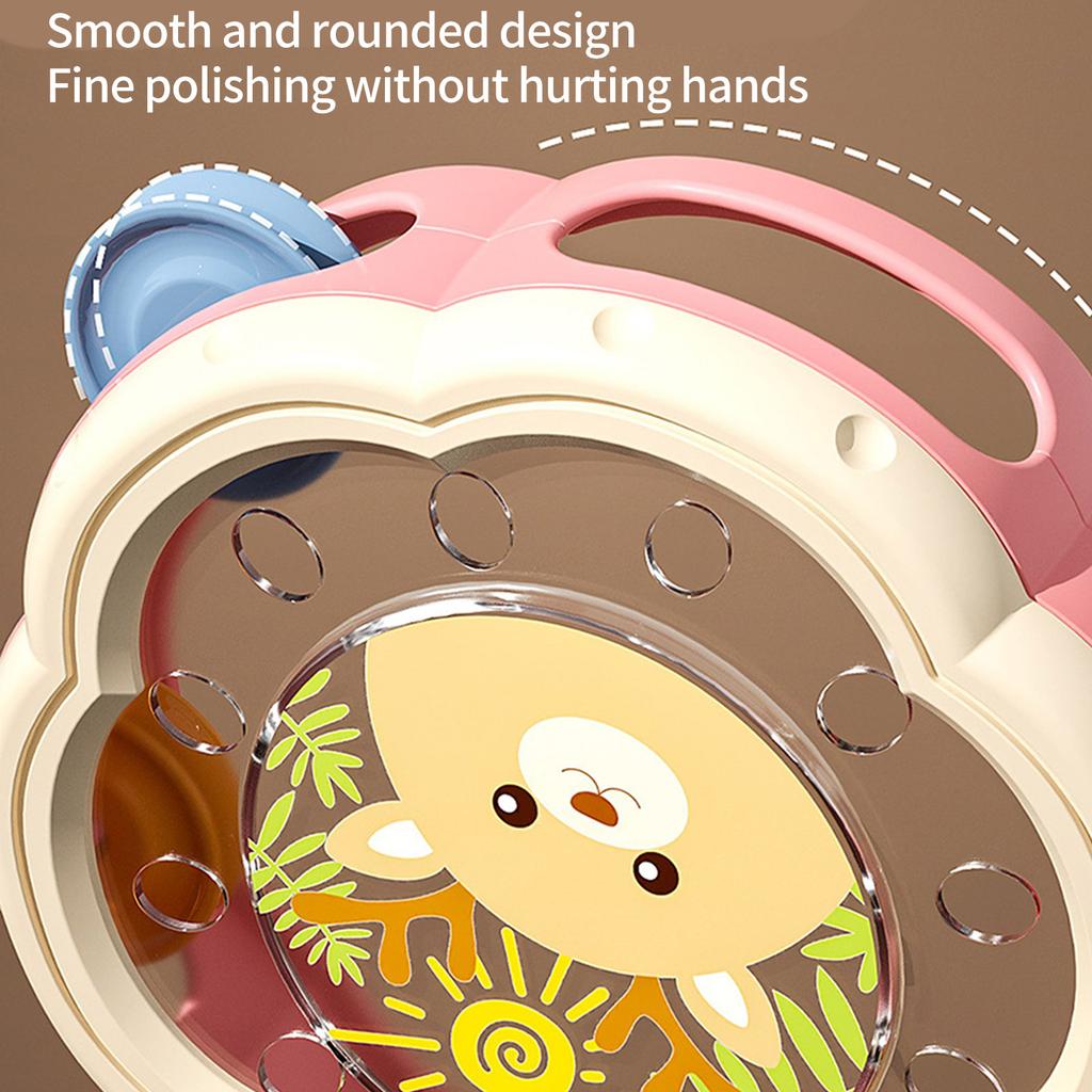 Cartoon Musical Hand Drum Rattle Children Toy For Early Childhood Development Safe Fine Motor Skill Percussion Toy