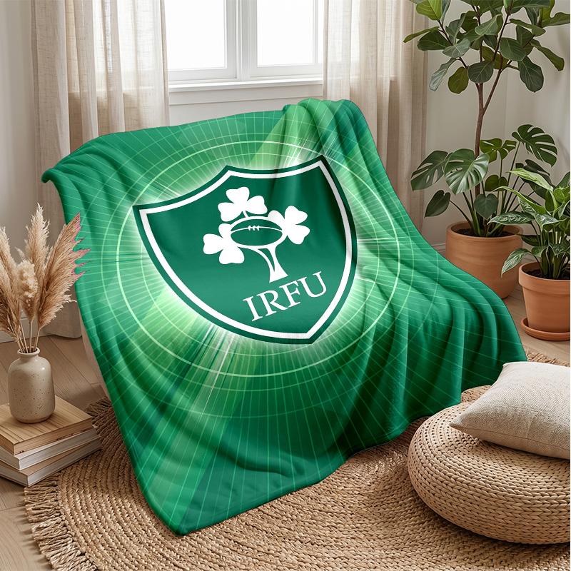 Coperta in Flanella Pile Rugby Irlanda Coperta Calda e Accogliente per Divano Letto Viaggio Uso in Tutte le Stagioni