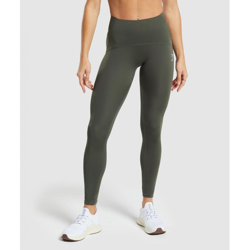 

GYMSHARK Waist Support Leggings Strength Green B2A8T ECJH