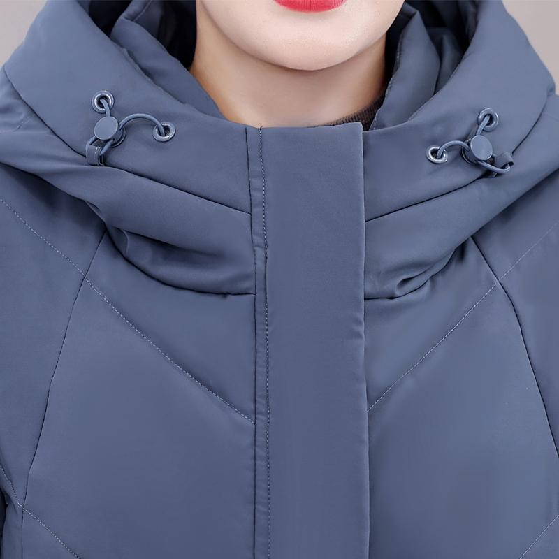 Middle Age Women's Down Coats Winter Vintage Parkas Hooded Plus Size Elegant Loose Thick Warm Down Jackets Woman Outerwears