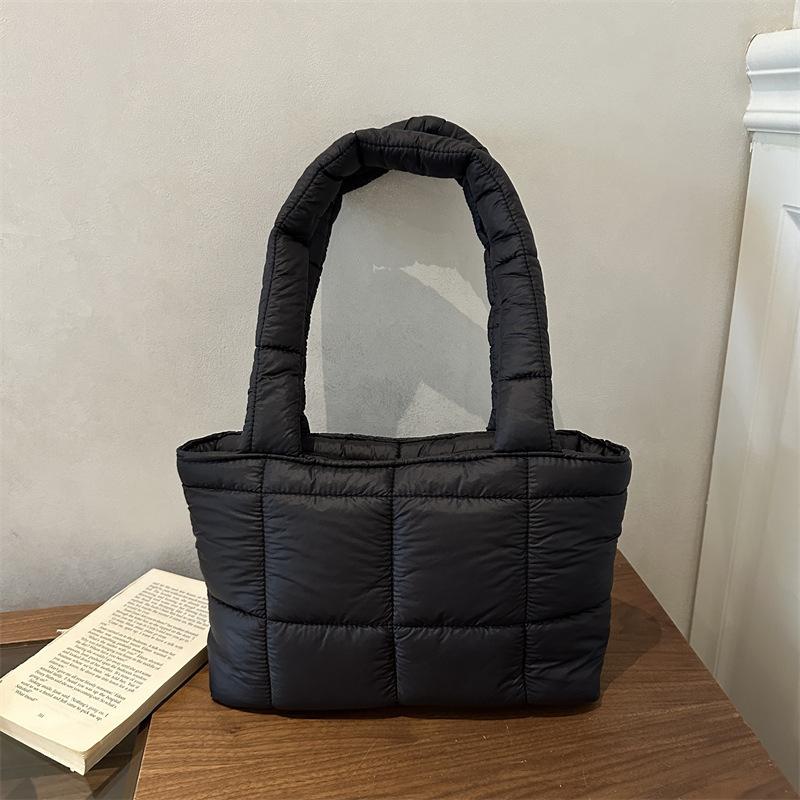 Handbag - Women's Niche Design, Single Shoulder Bag, Fashionable Checkered Underarm Bag, Single Shoulder Bag
