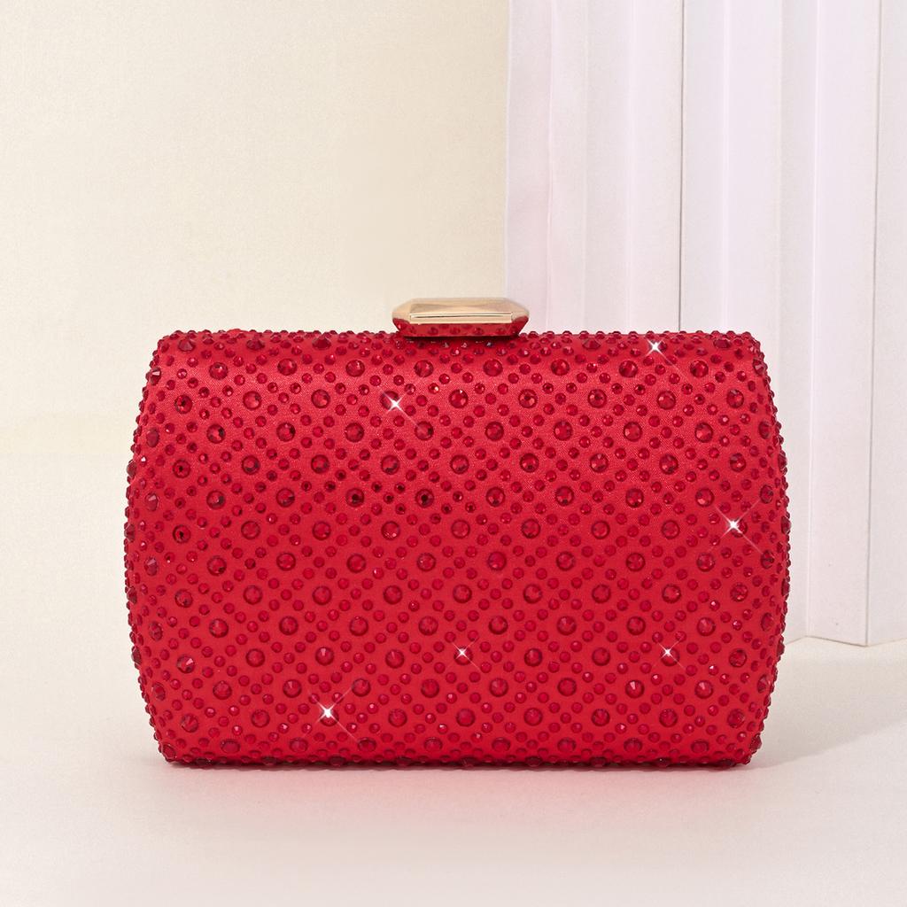 Full Diamond Shiny French Diamond Wallet Mobile Phone Bag Clutch Bag One Shoulder Oblique Dinner Bag