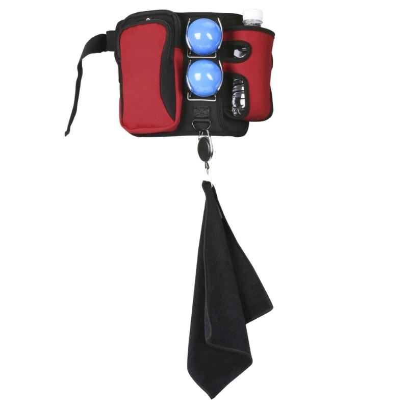 Compact Golf Ball Holder Case Storaeg Waist Bag With Adjustable Belt Weather Resistant For Course Travel