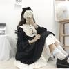 Japanische Lolita-Stil Damenkleider Frühling Herbst Hohe Taille Abnehmen Rüschen Süßes Kleid Kawaii Kleidung