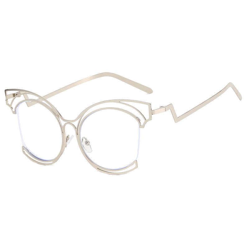Einzigartige Cat-Eye-Halbmetallbrille für Damen, Vintage, irregulär, Steampunk, modisch, luxuriös, elegant, beliebt