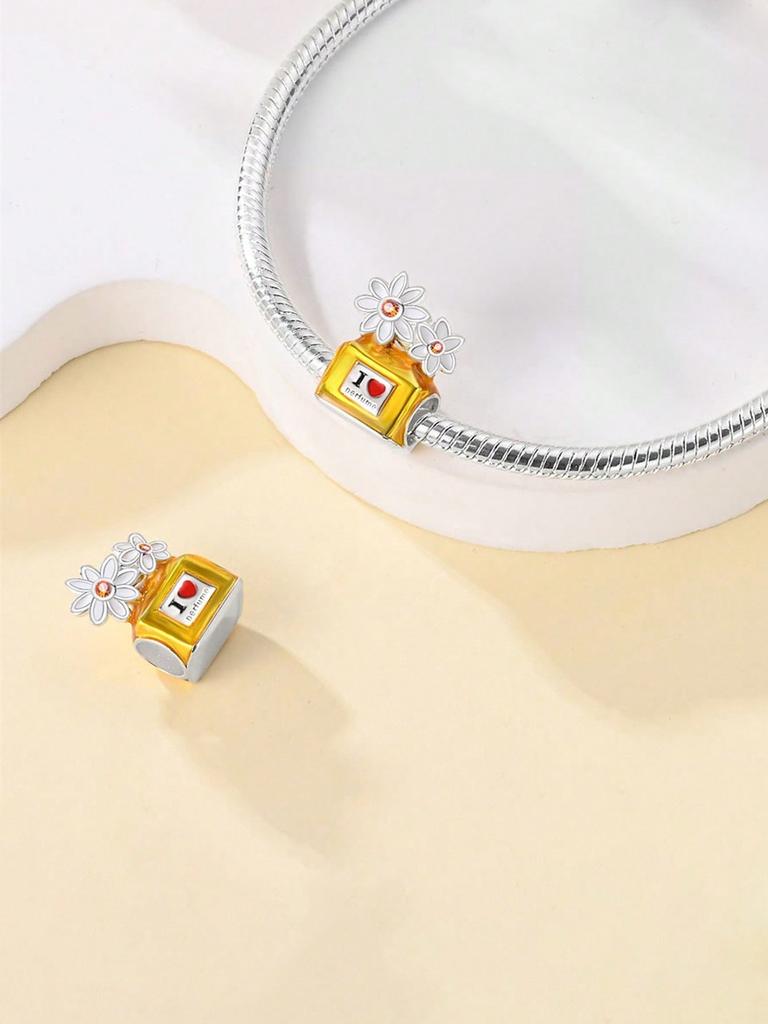 Charms Plata Daisy Perfume Bottle Maple Beads Charm Copper Plated Fit Copperoriginal Bracelet For Jewelry Making Diy Charm