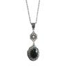 Fantasy Themed Oval Pendant Necklace Gothic Victorian Neckchain Stylish Jewelry With Vintage Gemstones