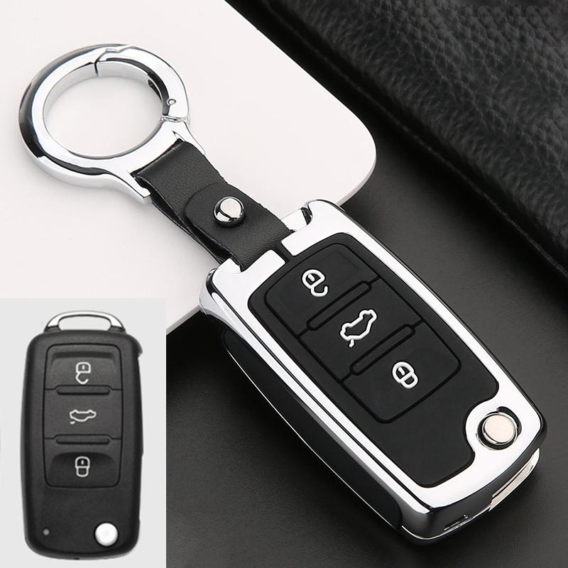 For Volkswagen Polo Golf 4 5 6 7 MK7 Tiguan Mk2 Jetta Bora T-ROC T-CROSS Scirocco Galvanized Alloy+Silicone Car Remote Key