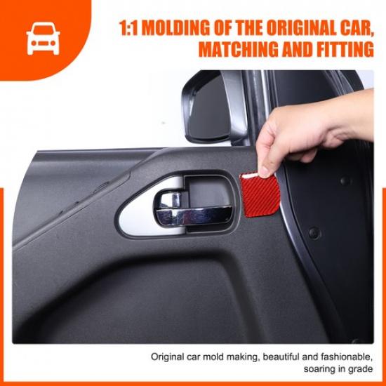 Red Carbon FiberInner Door Bowl Trim Panel For Nissan Frontier 2005-