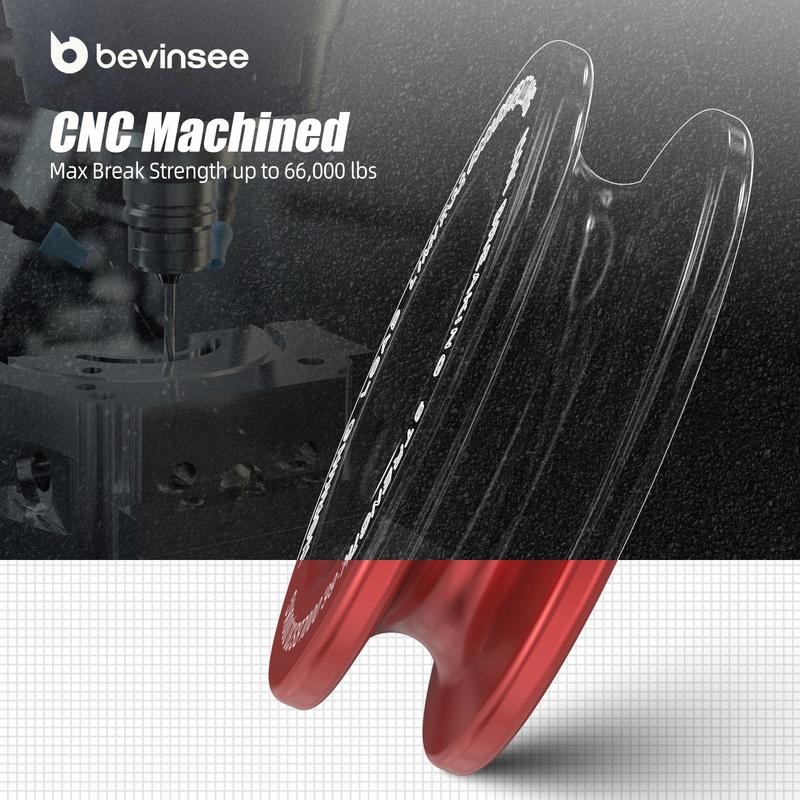 Heavy Duty Recovery Ring Snatch Block Pulley Soft Shackle Tow Winch Rope, fit for ATV, trailer, SUV, UTV, SXS, 4x4 and truck