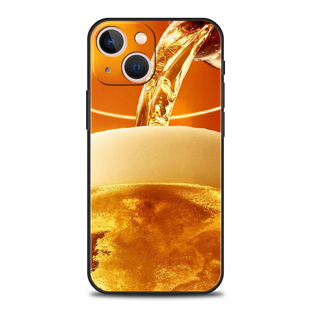 Alkohol Sommer Blase Für iPhone 11 12 13 15 14 Pro Max Handyhülle X XR XS 7 8 Plus SE 2020 Luxus Schwarz Silikon Hülle Funda