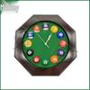 Solid Wood Octagonal Billiard Wall Clock