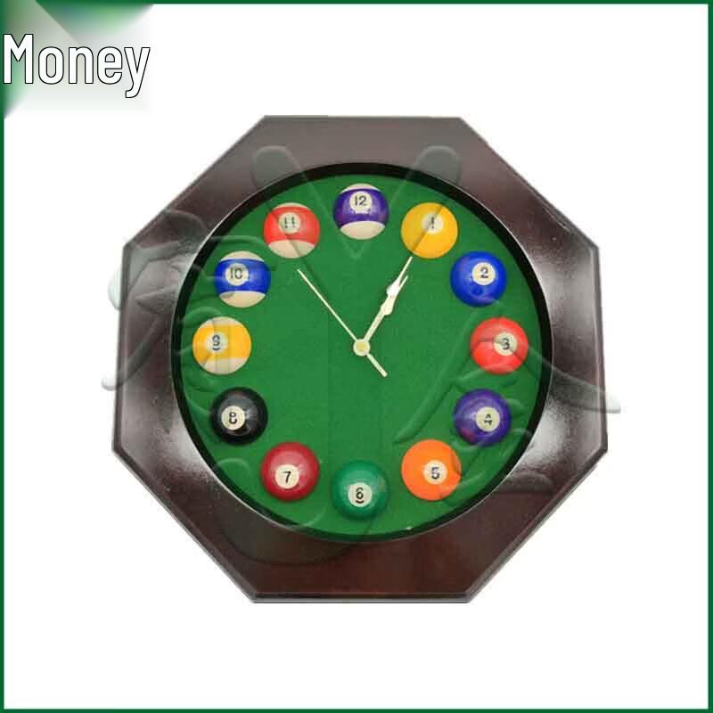 Solid Wood Octagonal Billiard Wall Clock
