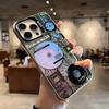 Retro Record Player Electroplate Silver IMD Phone Case For iPhone 16 Pro Max 15 14 13 12 11 Pro 16E 7 8 Plus X XS XR SE Cover