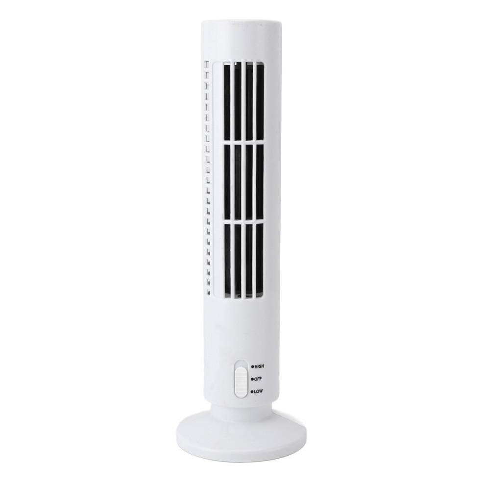 Mini Tower Fan Bladeless Desk Fan Quiet Cooling, White, 6x33cm