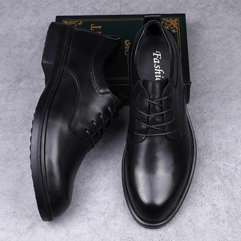 Tamanho Grande Couro Genuíno Sapatos Casuais Masculinos Oxfords de Alta Qualidade Caminhada de Lazer Sapatos Formais Masculinos Negócios Elegante Vestir Sapatos Masculinos