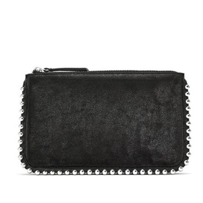 Women Bag PU Flap Fashion Rivet Dark Style Shoulder Bags  Crossbody Euro-America Style Evening Clutch Bag