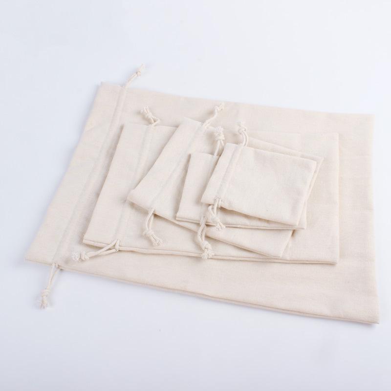 Natural Cotton Linen Burlap Drawstring Pouch for Food, Tea, Candy, Jewelry