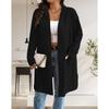 Dames Strandet Mønstret Hette Midilengde Trenchcoat Jakke Cardigan